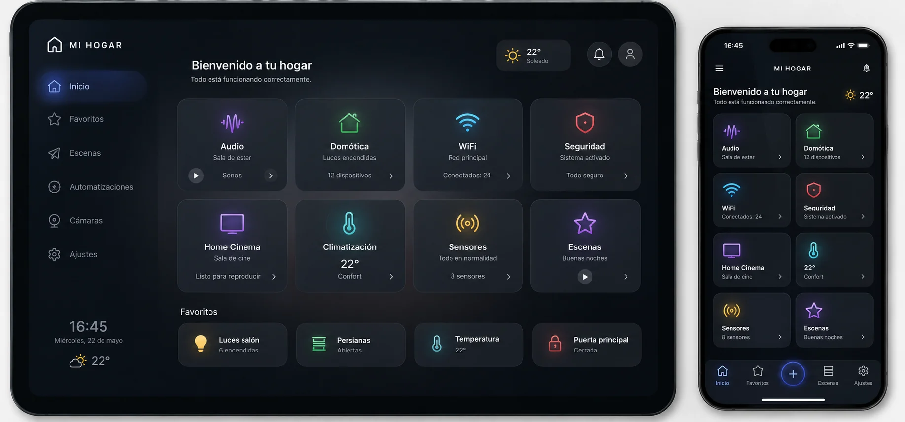 Aplicaci&oacute;n de control TMT en tablet y smartphone